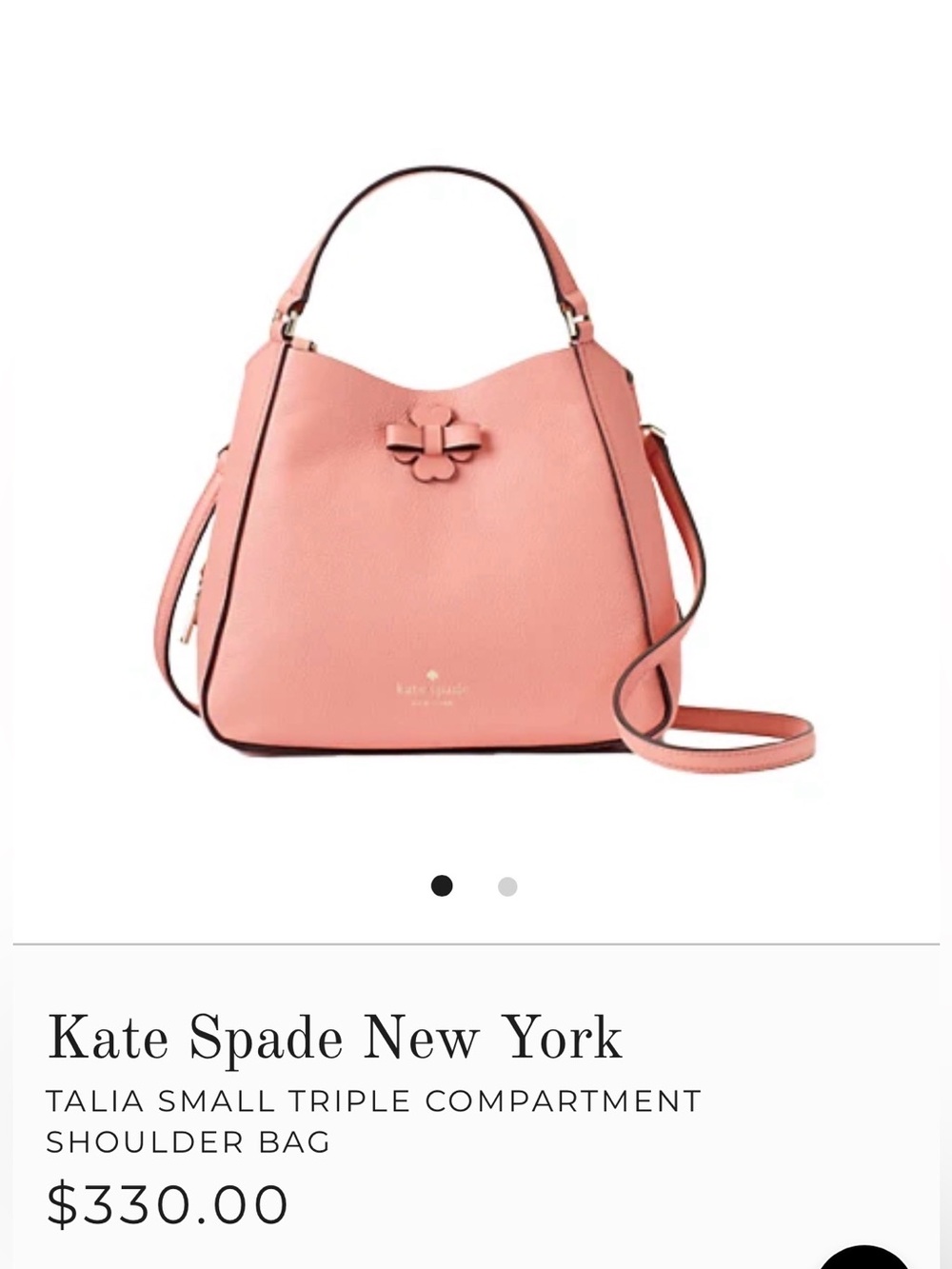 Kate Spade Talia Small Triple Compartment Satchel - Peachy Rose